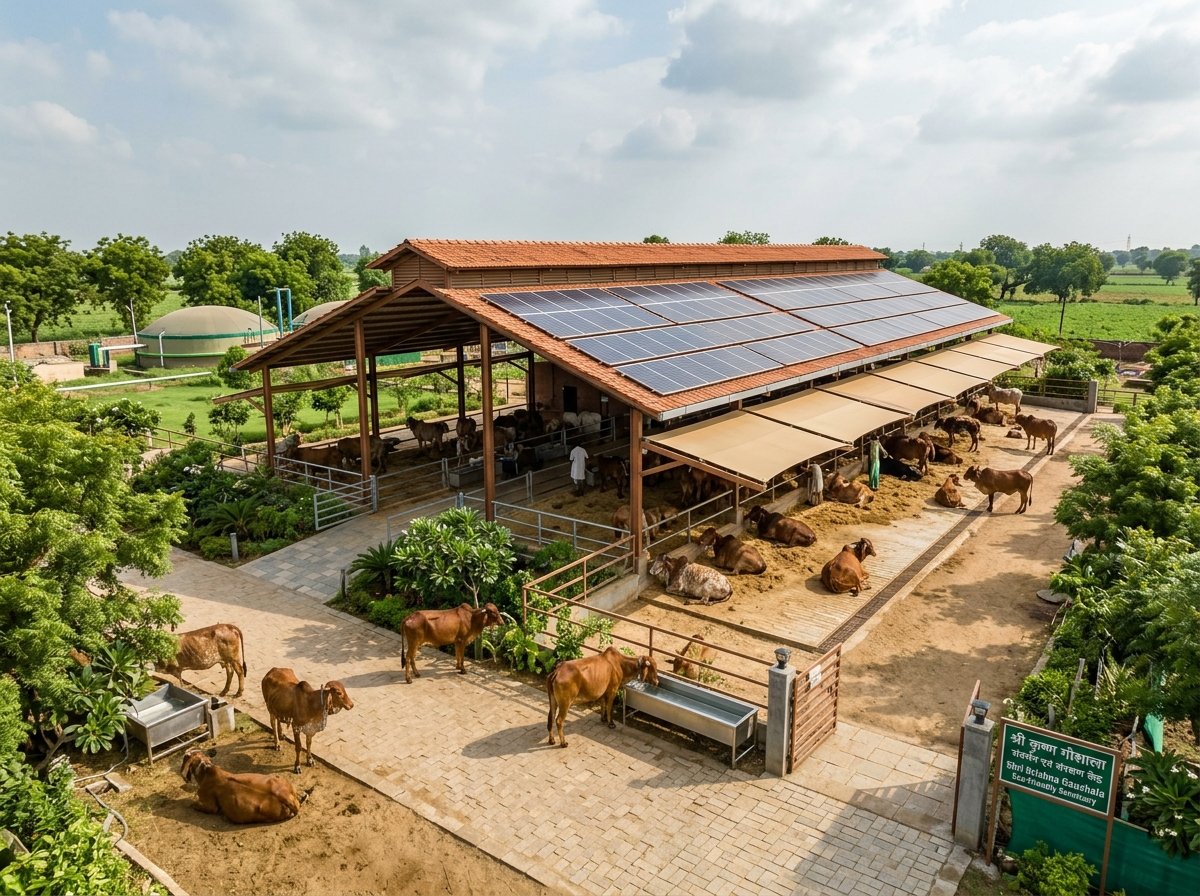 500-Cow Eco-Friendly Gaushala Expansion & Solar Sheds